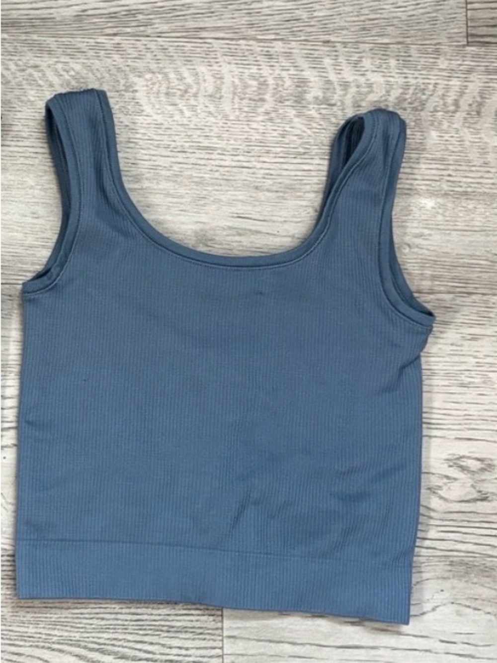 Athleta Girl Ribbed Crop Tank Top Blue Size M